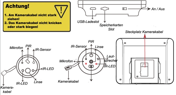 TKSTAR Türspion Überwachungs-Kamera Funk WLAN WiFi Handyübertragung mit APP Handy Aufzeichnung + Bewegungsmelder Nachtsicht mit 5000mAh Akku + 4.3" Display Monitor